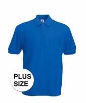 Maten grote maat horecakleding kobaltblauw poloshirt korte mouw