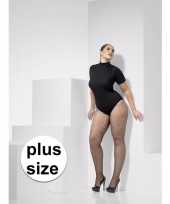 Maten grote maat netpanty zwart