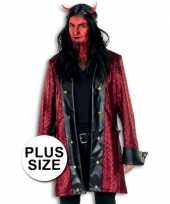 Maten lange verkleed jas duivel grote maat