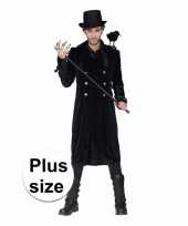 Maten verkleed mantel zwart mannen grote maat