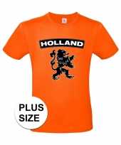 Oranje holland shirt met zwarte leeuw grote maten shirt heren