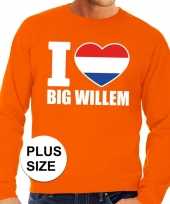 Oranje i love big willem grote maten sweater trui heren