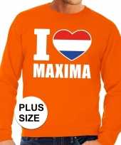 Oranje i love maxima grote maten sweater trui heren