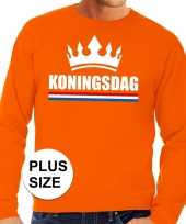 Oranje koningsdag kroon grote maten sweater trui heren