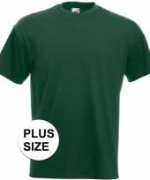 Set van 2x stuks grote maten donker groene t-shirts met korte mouwen voor heren maat 3xl 46 58