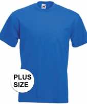 Set van 3x stuks grote maten blauwe t shirts met korte mouwen voor heren maat 3xl 46 58