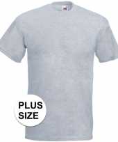 Set van 3x stuks grote maten licht grijze t-shirts met korte mouwen voor heren maat 4xl 48 60