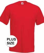 Set van 3x stuks grote maten rode t shirts met korte mouwen voor heren maat 3xl 46 58