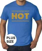 Toppers grote maten hot t-shirt blauw met gouden letters