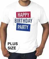 Toppers grote maten wit toppers happy birthday party t-shirt officieel