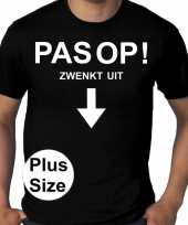 Zwarte tekst-shirts voor heren met grote maten